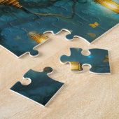 Bezaubernde Waldszene mit Vogel und Laternen Puzzle (Seite)