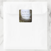 Bezaubernde Waldszene Save the Date Quadratischer Aufkleber (Tasche)