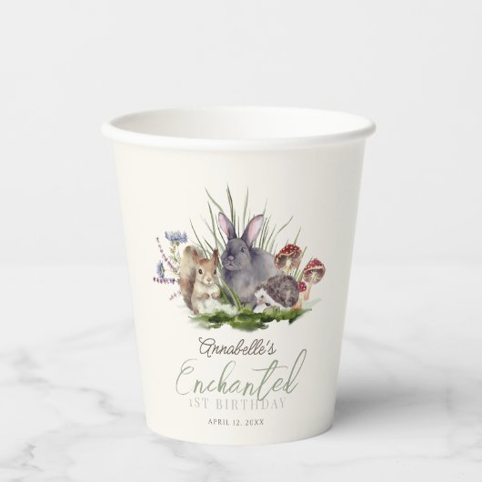 Bezaubernde Waldtiere Birthday Cream Pappbecher (Vorderseite)