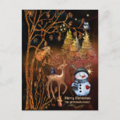 Bezaubernde Waldtiere Feiertagspostkarte (Vorderseite)