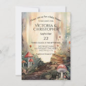 Bezaubernde Waldtoadstool Kinderdusche Einladung (Vorderseite)