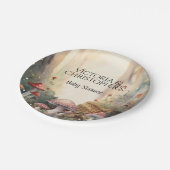 Bezaubernde Waldtoadstool Kinderdusche Pappteller (Schrägansicht)