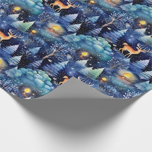 Bezaubernde Waldwasserfarben Weihnachten Geschenkpapier (Ecke)
