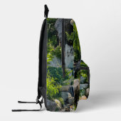Bezaubernde Wasserfall Friedliche grüne Harmonie Bedruckter Rucksack (Links)
