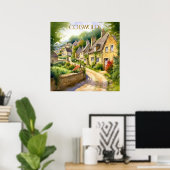 Bezaubernde Wasserfarbe in Cotswolds-Reisen Poster (Heimbüro)