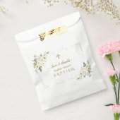 Bezaubernde Wasserfarbe Weiße Blume Taufe Geschenktütchen (Versiegelt)