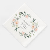 Bezaubernde Wasserfarben-Blush-Weiße Blume Hochzei Serviette (Ecke)