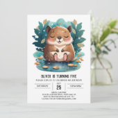 Bezaubernde Wasserfarben Capybara zum Geburtstag Einladung (Stehend Vorderseite)