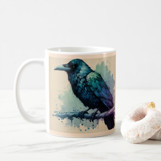 Bezaubernde Wasserfarben Kunst: Bold & Mystical Kaffeetasse (Mit Donut)