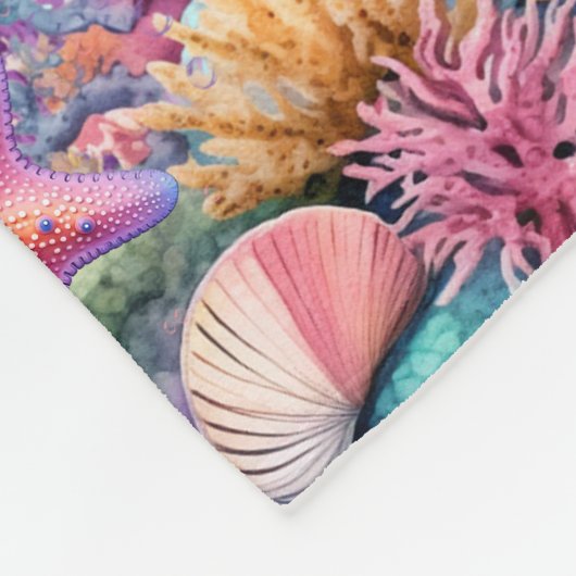 Bezaubernde WasserfarbenMeerjungfrau Personalisier Fleecedecke (Ecke)
