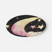 Bezaubernde Watercolor Celestial Girl Babydusche Pappteller (Schrägansicht)