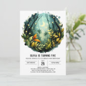 Bezaubernde Weide Naturwald Geburtstag Einladung (Stehend Vorderseite)