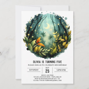 Bezaubernde Weide Naturwald Geburtstag Einladung