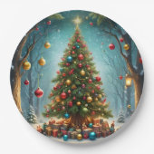 Bezaubernde Weihnachten im Wald: Baum Pappteller (Vorderseite)