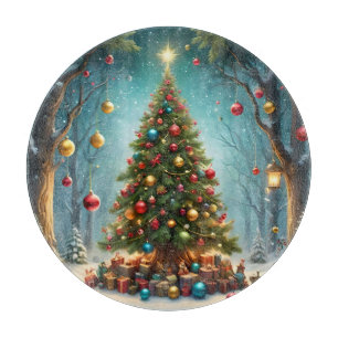 Bezaubernde Weihnachten im Wald: Baum Schneidebrett
