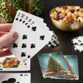 Bezaubernde Weihnachten im Wald: Baum Spielkarten (In Situ)