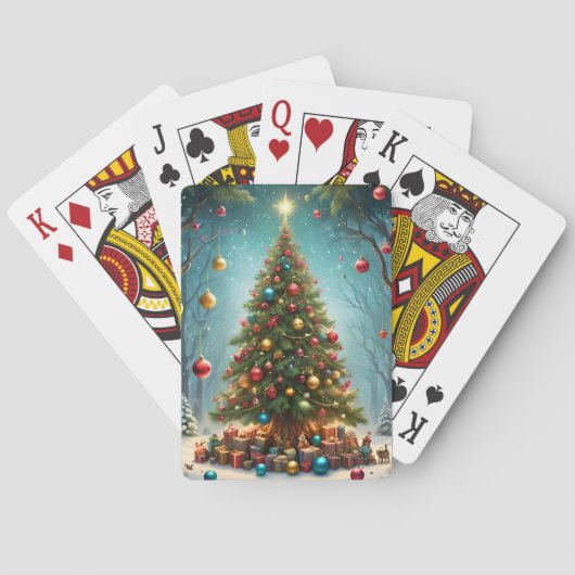 Bezaubernde Weihnachten im Wald: Baum Spielkarten (Rückseite)