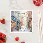 Bezaubernde Weihnachtsallee Whimsical Street Serviette (Beispiel)