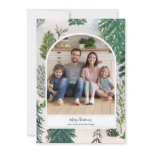 Bezaubernde Weihnachtsfotokarte für den Winterwald