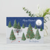 Bezaubernde Weihnachtskarte für den Wald Feiertagskarte (Stehend Vorderseite)