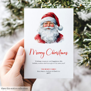 Bezaubernde Weihnachtsmann-Rot-Grün-Rustikale-Feie Feiertagskarte