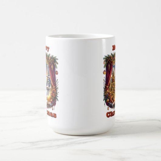 Bezaubernde Weihnachtswaldlandschaft Kaffeetasse (Mittel)