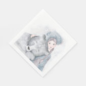 Bezaubernde Weihnachtszeit für Mädchen und Bären Serviette (Ecke)