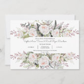 Bezaubernde weiße Blume im Aquarell Einladung (Vorderseite)