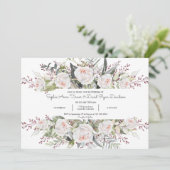 Bezaubernde weiße Blume im Aquarell Einladung (Stehend Vorderseite)