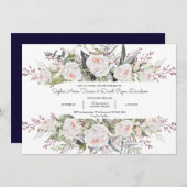 Bezaubernde weiße Blume im Aquarell Einladung (Vorne/Hinten)