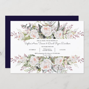 Bezaubernde weiße Blume im Aquarell Einladung