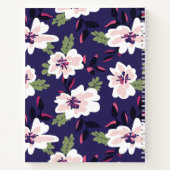 Bezaubernde weiße Blume Navy Blue Rezepte Notizblock (Rückseite)