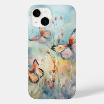 Bezaubernde Whimsical Butterflies Meadow Phone Cas