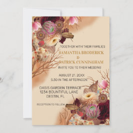 Bezaubernde Wildblume Boho Hochzeit Einladung