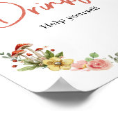 Bezaubernde Wildblume Mushroom Babydusche Getränke Poster (Ecke)