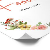 Bezaubernde Wildblume Mushroom Babydusche Nahrung Poster (Ecke)