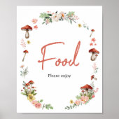 Bezaubernde Wildblume Mushroom Babydusche Nahrung Poster (Vorne)