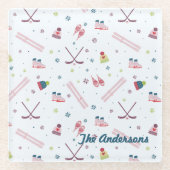 Bezaubernde Wintersportarten Glasuntersetzer (Vorderseite)