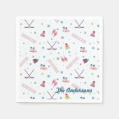 Bezaubernde Wintersportarten pink blau Serviette (Vorderseite)