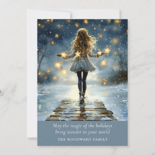 Bezaubernde Winterweihnacht Feiertagskarte