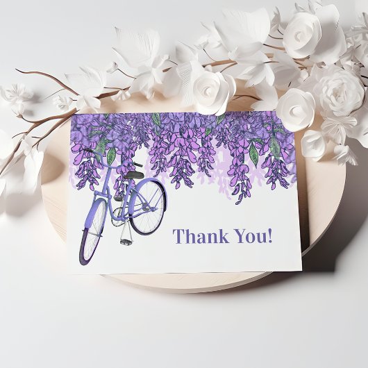 Bezaubernde Wisteria Bicycle Vielen Dank Dankeskarte