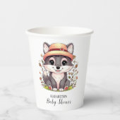 Bezaubernde Wolf Babydusche Pappbecher (Vorderseite)
