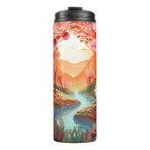 Bezaubernder 3D-Wald Thermosbecher (Vorderseite)