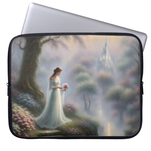 Bezaubernder Burggarten mit Prinzessin Laptopschutzhülle (Vorderseite)
