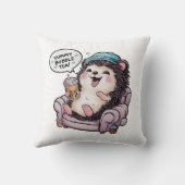 Bezaubernder Cartoon Igel: Gemütlich, Kawaii Vibes Kissen (Rückseite)