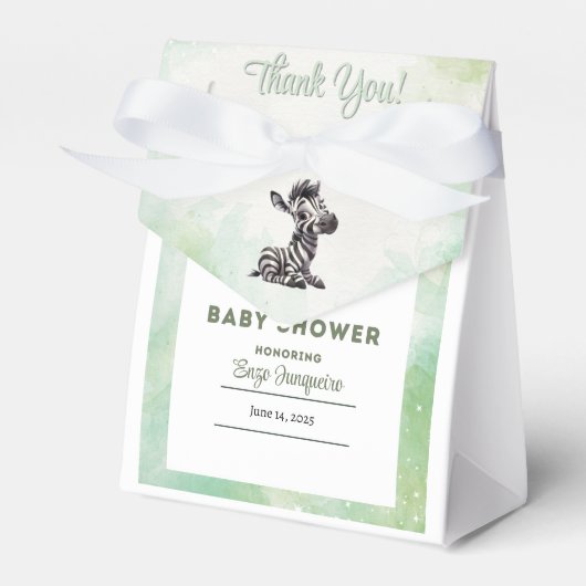 Bezaubernder Cartoon Zebra Babydusche Geschenkschachtel (Vorderseite)