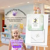 Bezaubernder Cartoon Zebra Babydusche Quadratischer Aufkleber