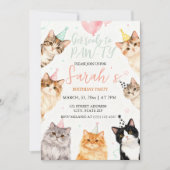 bezaubernder Cat Kindergeburtstag Einladung (Vorderseite)