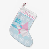 Bezaubernder Eisbär mit Schneeflocken Kleiner Weihnachtsstrumpf (Vorderansicht (hängend))