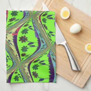 Bezaubernder eklektischer Garten Schachbrettblumen Geschirrtuch